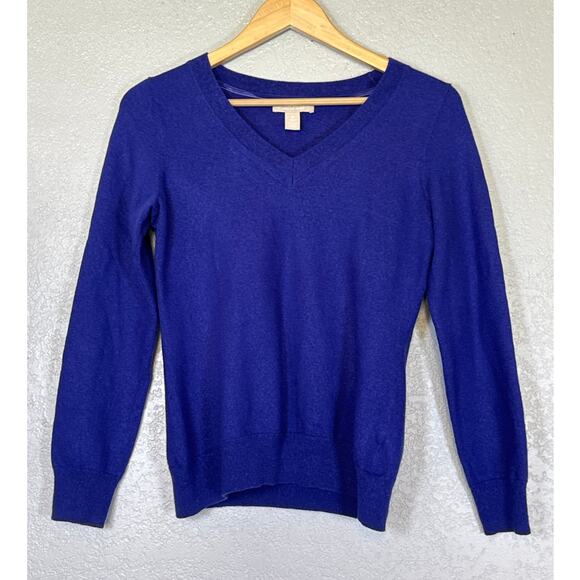 Banana Republic Sweaters - Banana Republic Womens Merino Wool Sweater Purple Blue Size Medium V Neck Preppy